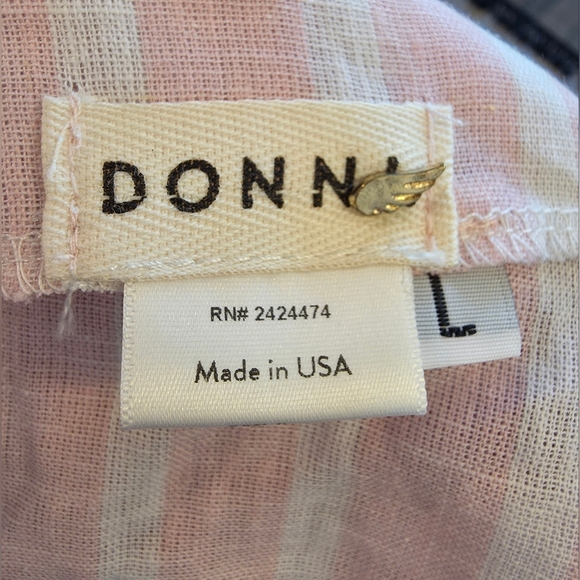 DONNI. Pink Stripe Linen Halter Top - Size Large - NWT - Picture 4 of 5